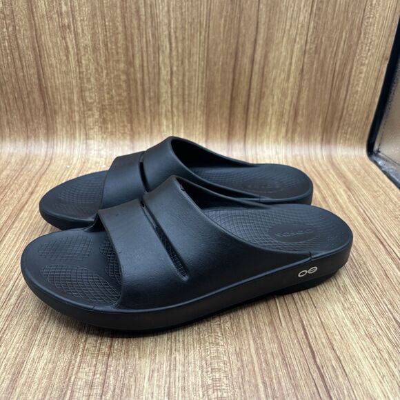 OOFOS OOahh Slide Sandals Black Eu 41 Lightweight Recovery Mens 8 Womens 10 main image 6